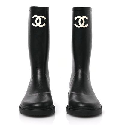 Chanel Caoutchouk CC High Boots 40 Black 2 of 9