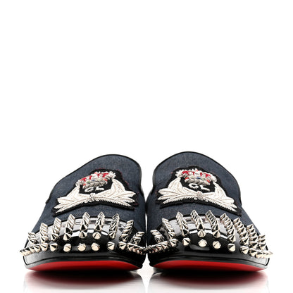 Christian Louboutin Denim Mens Harvanana Spikes Flats 45.5 Multicolor 2 of 11