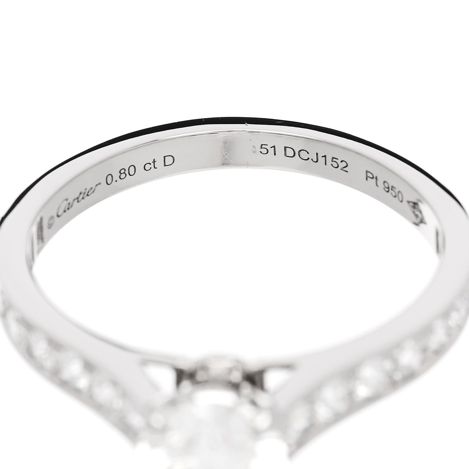 Cartier Platinum Diamond .80ct Solitaire 1895 Engagement Ring 51 5.75 5 of 5