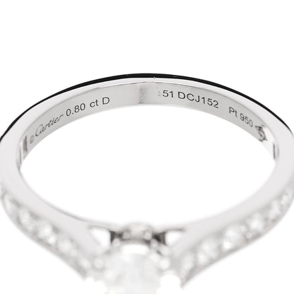 Cartier Platinum Diamond .80ct Solitaire 1895 Engagement Ring 51 5.75 5 of 5