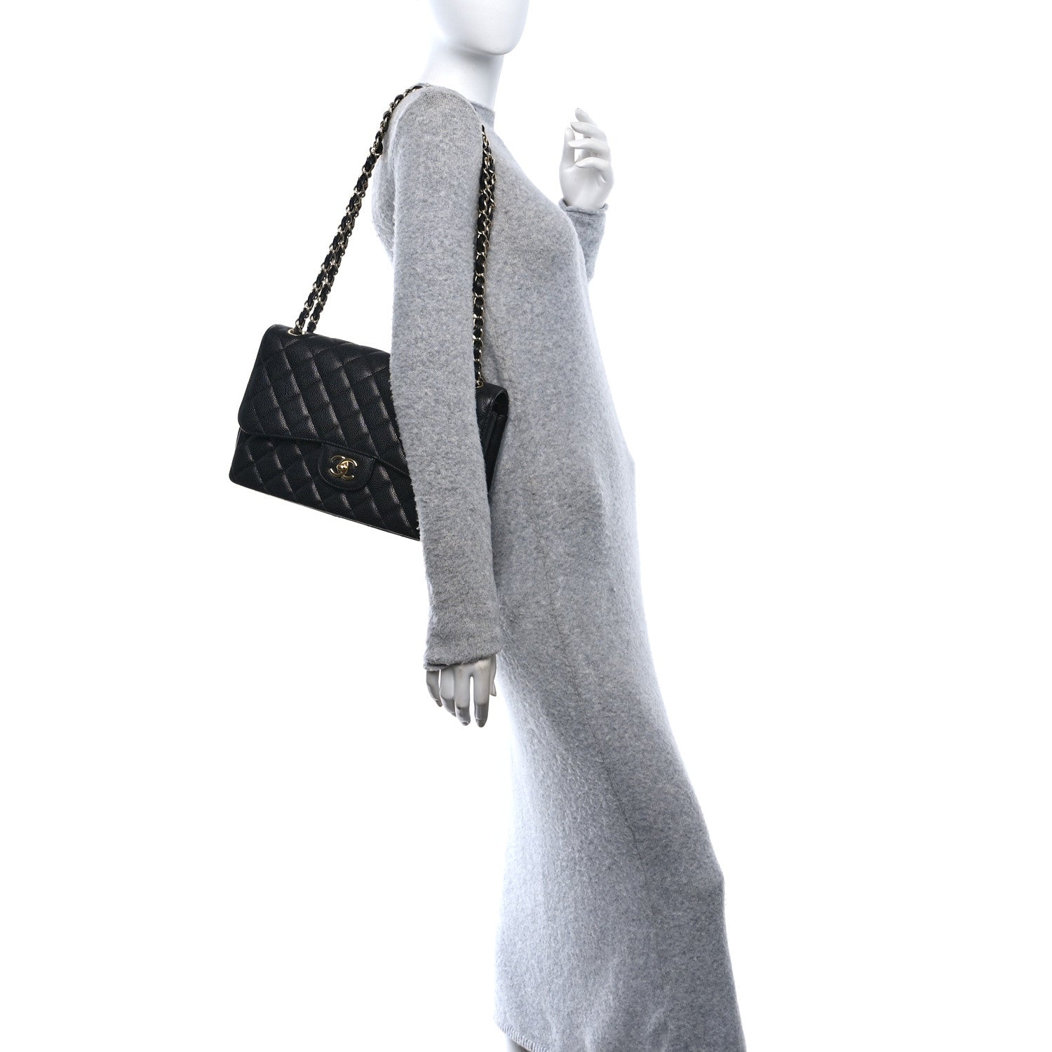 Chanel Caviar Quilted Jumbo Double Flap Black 2 of 11
