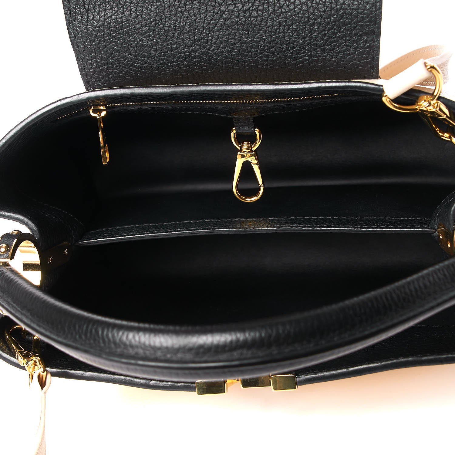 Louis Vuitton Taurillon Capucines PM Creme Black 5 of 9