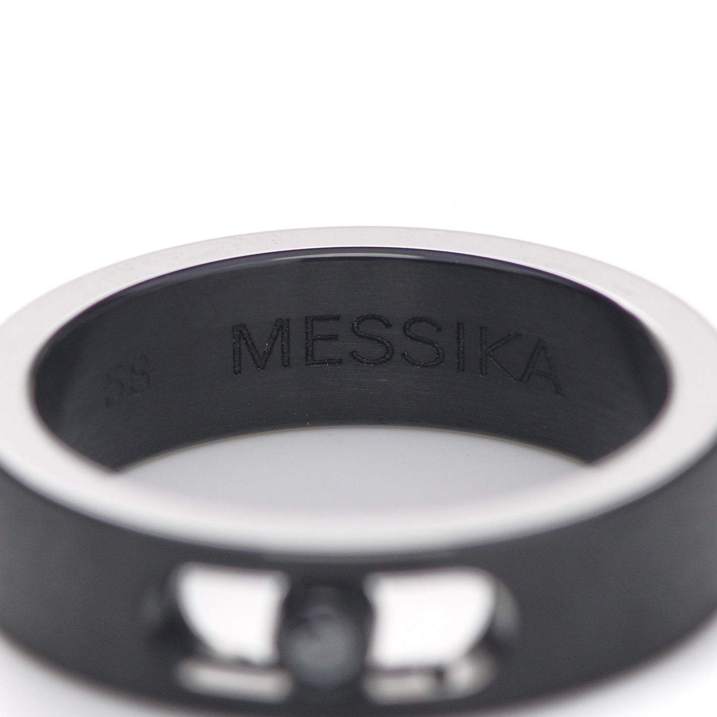 Titanium Black Diamond Move Ring 58 8.25