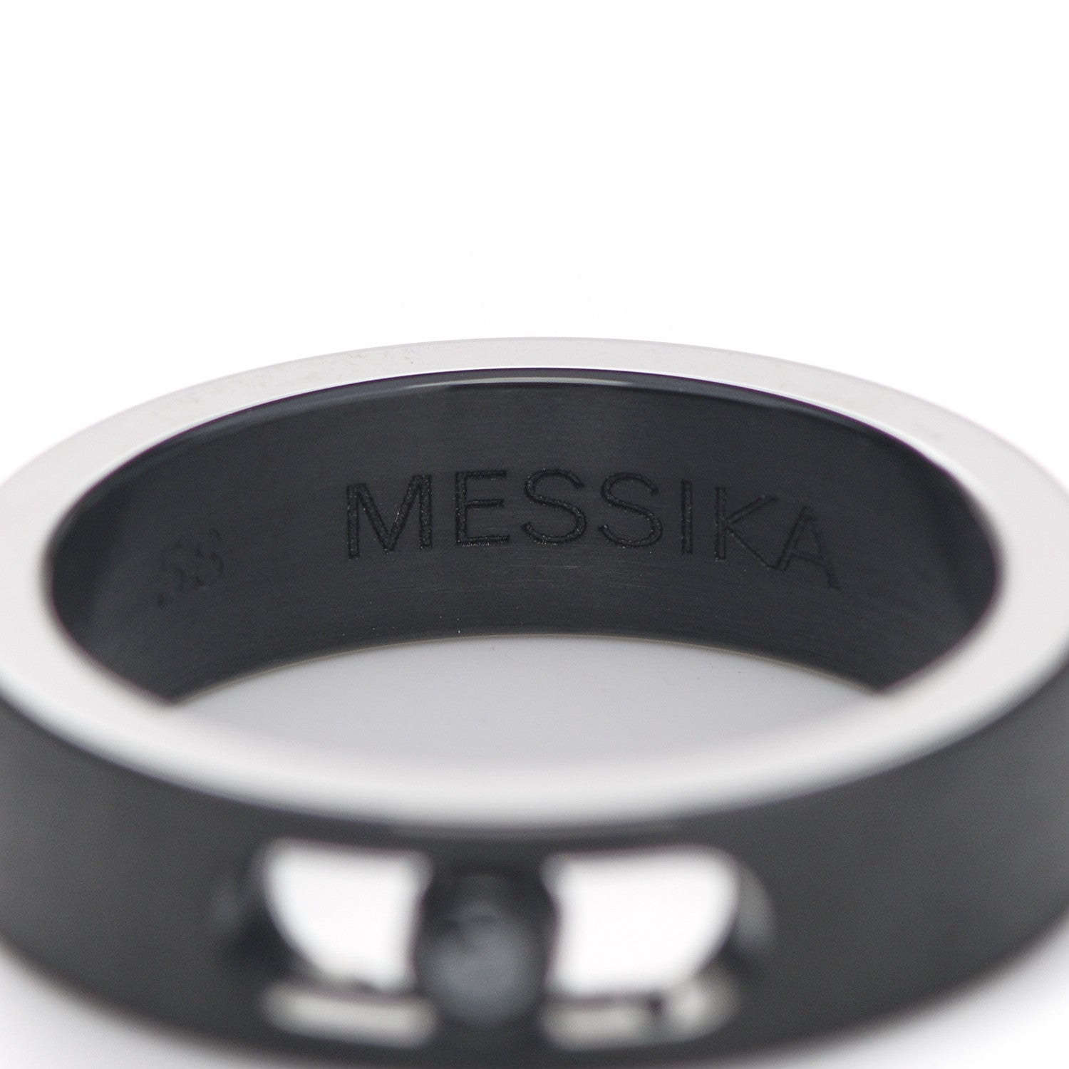 Messika Titanium Black Diamond Move Ring 58 8.25 5 of 7