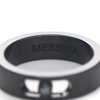 Messika Titanium Black Diamond Move Ring 58 8.25 5 of 7