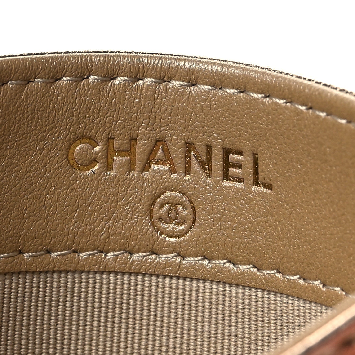 Chanel Metallic Lambskin Quilted Chanel 19 Card Holder Gold 6 of 9