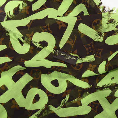 Louis Vuitton Cotton Graffiti Pareo Green 3 of 3