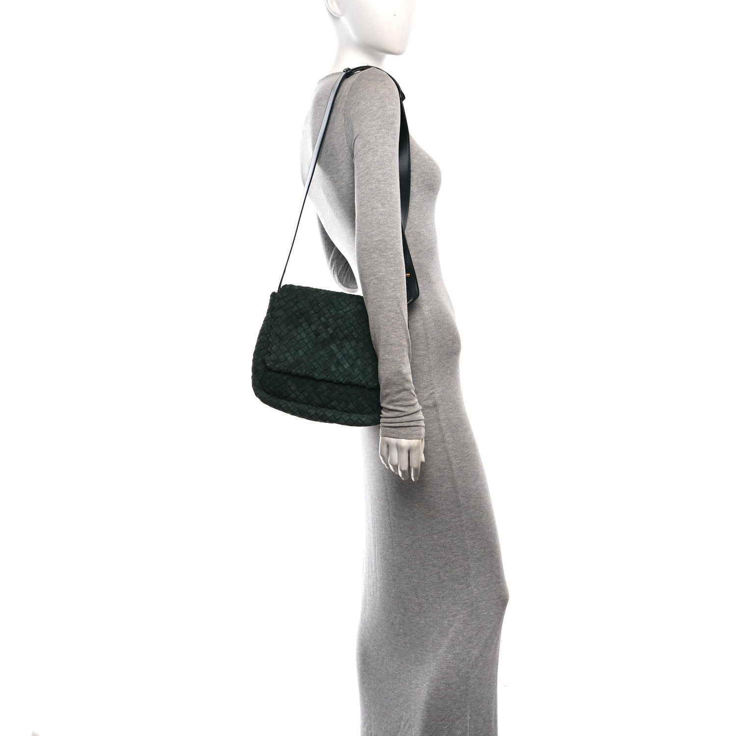 Bottega Veneta Suede Intrecciato Small Cobble Messenger Bag Emerald Green 2 of 10