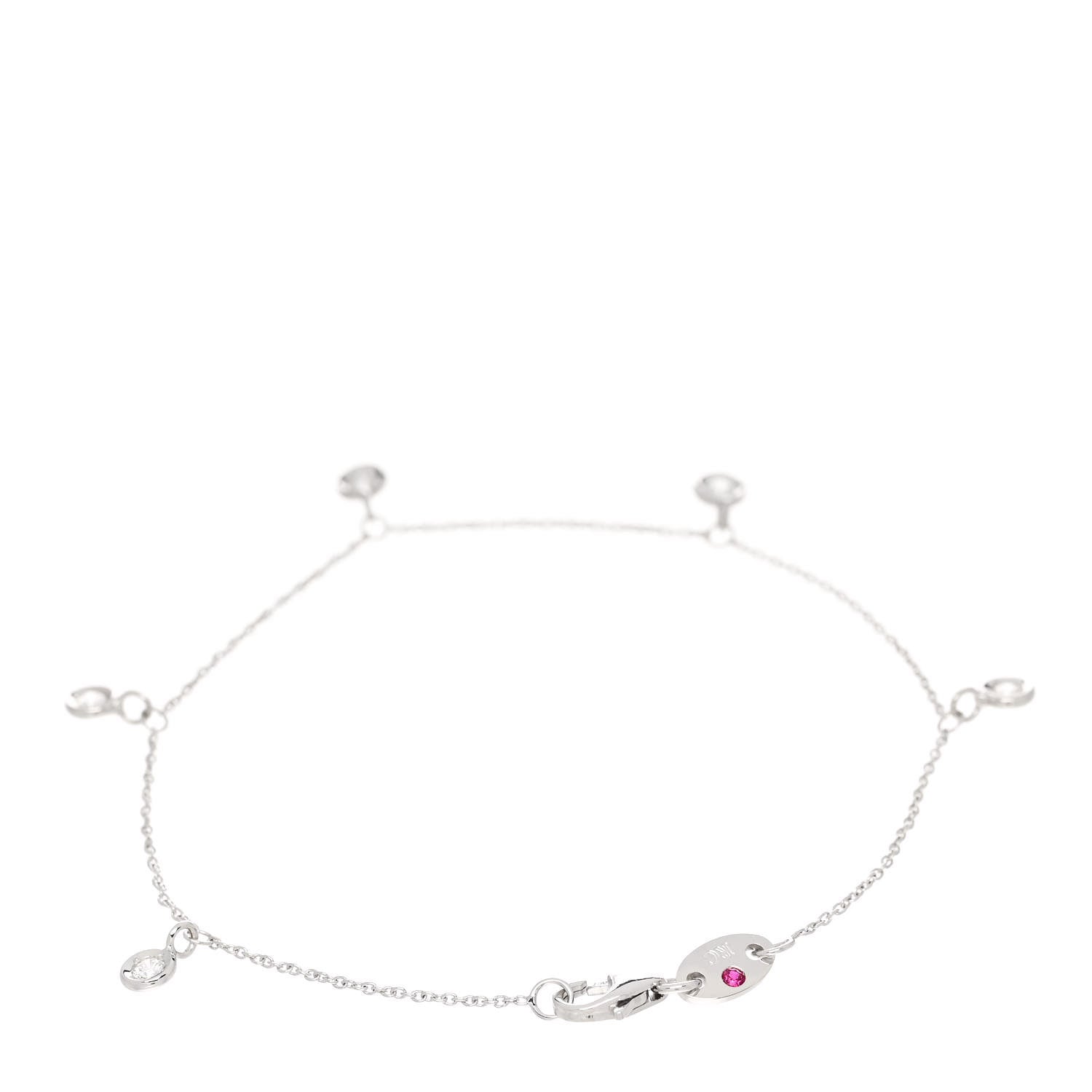 Roberto Coin 18K White Gold Diamond By the Inch Dangling Five Station Bracelet 2 of 4