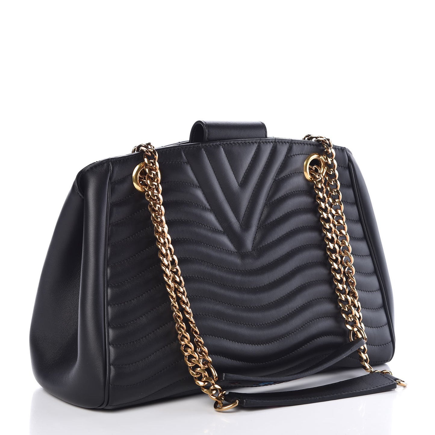 Calfskin New Wave Chain Tote Black