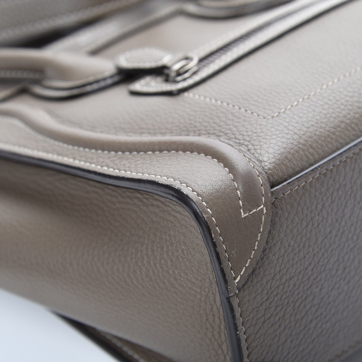 Celine Drummed Calfskin Nano Luggage Souris 8 of 13