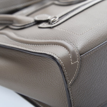Celine Drummed Calfskin Nano Luggage Souris 8 of 13