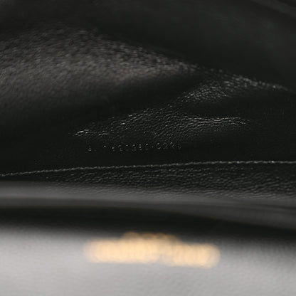 Saint Laurent Grain De Poudre Mixed Matelasse Triquilt Monogram Chain Wallet Black 7 of 10