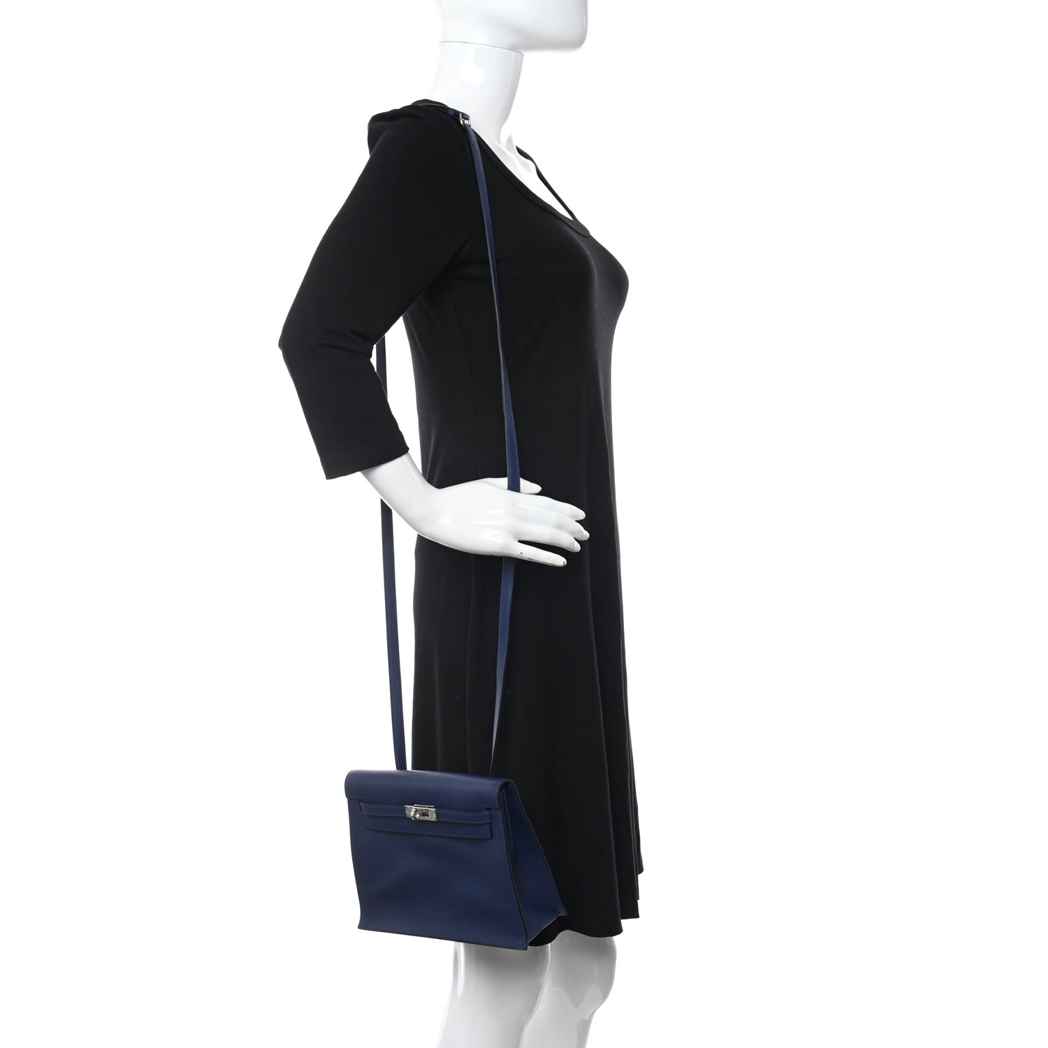 Hermes Evercolor Verso Kelly Danse II Belt Bag Bleu Saphir Bleu France 2 of 9