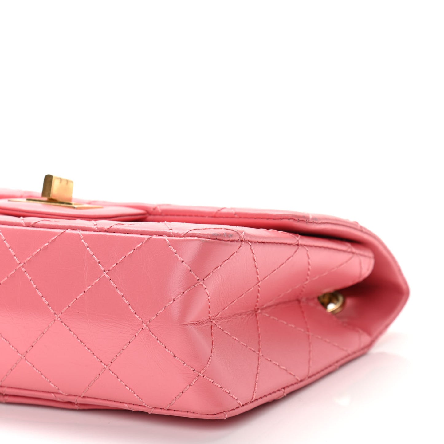 Aged Calfskin Quilted 2.55 Reissue Mini Flap Pink