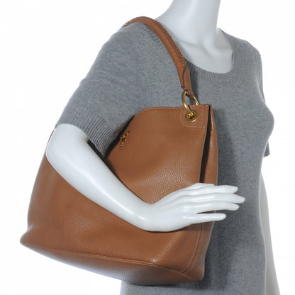 Prada Vitello Daino Leather Hobo Cuoio 2 of 8