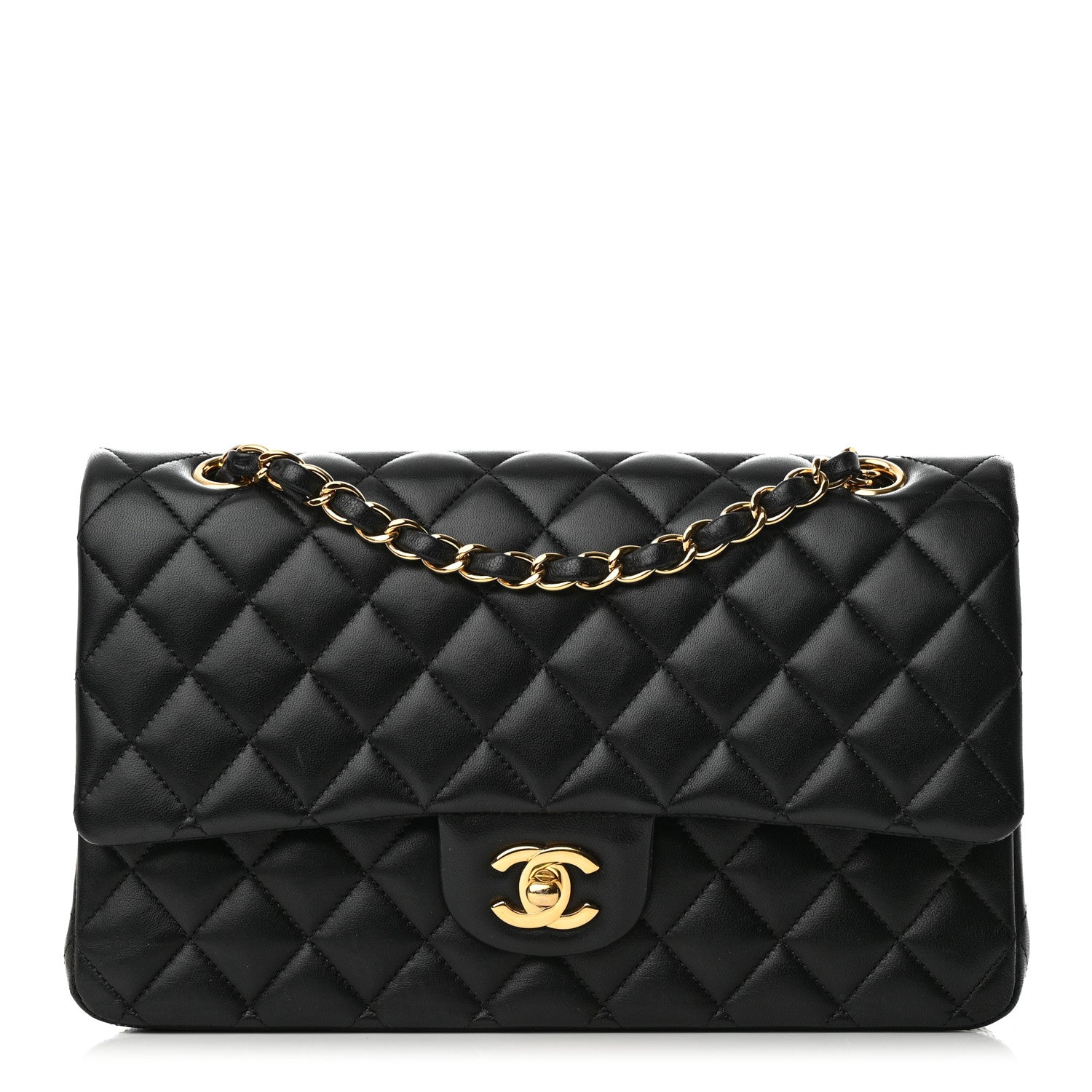 Chanel Lambskin Quilted Medium Double Flap Black 1 of 14