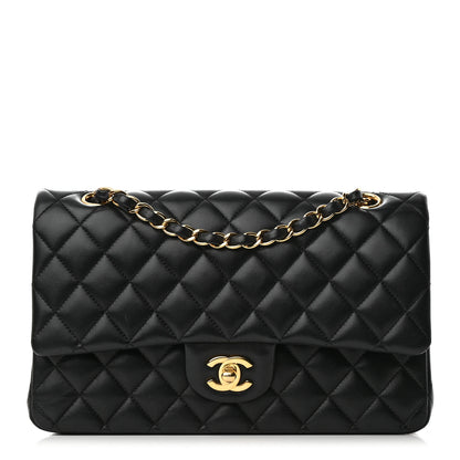 Chanel Lambskin Quilted Medium Double Flap Black 1 of 14