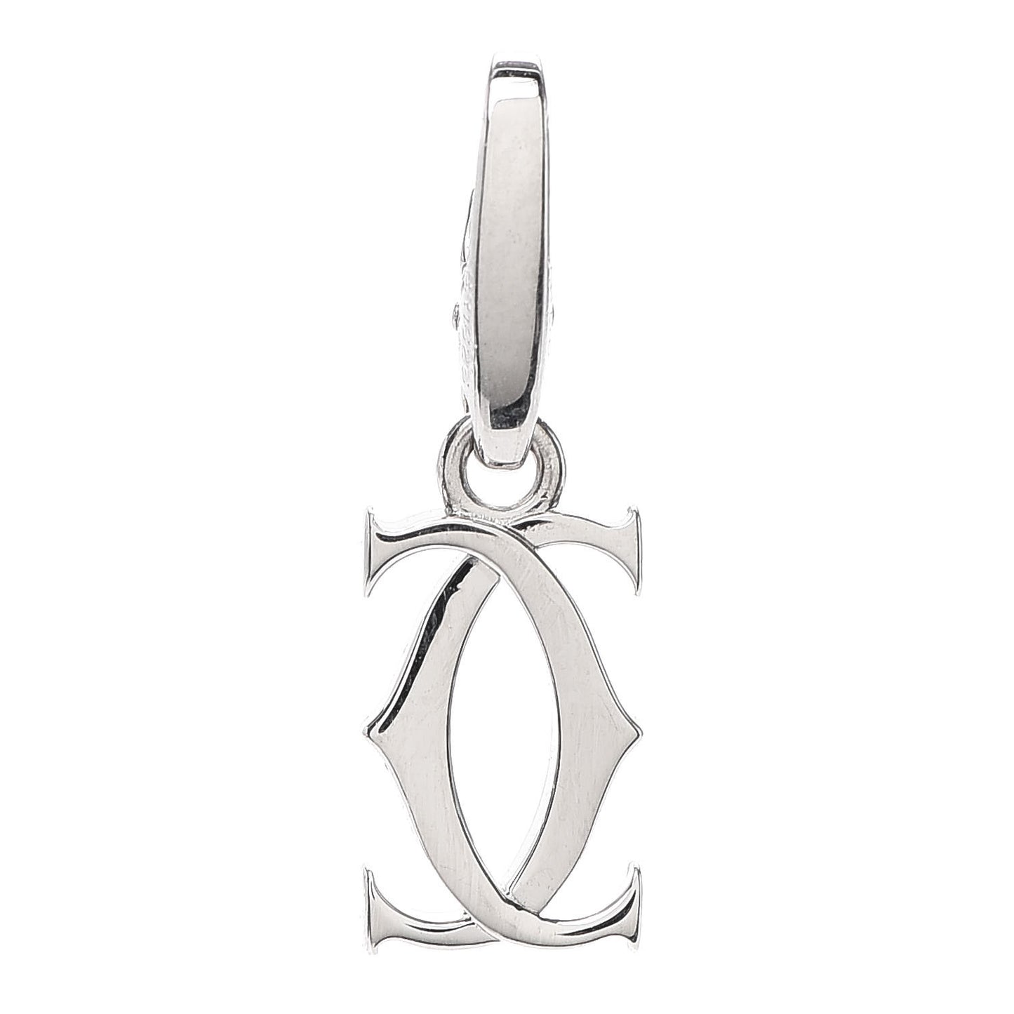 18K White Gold Logo Charm