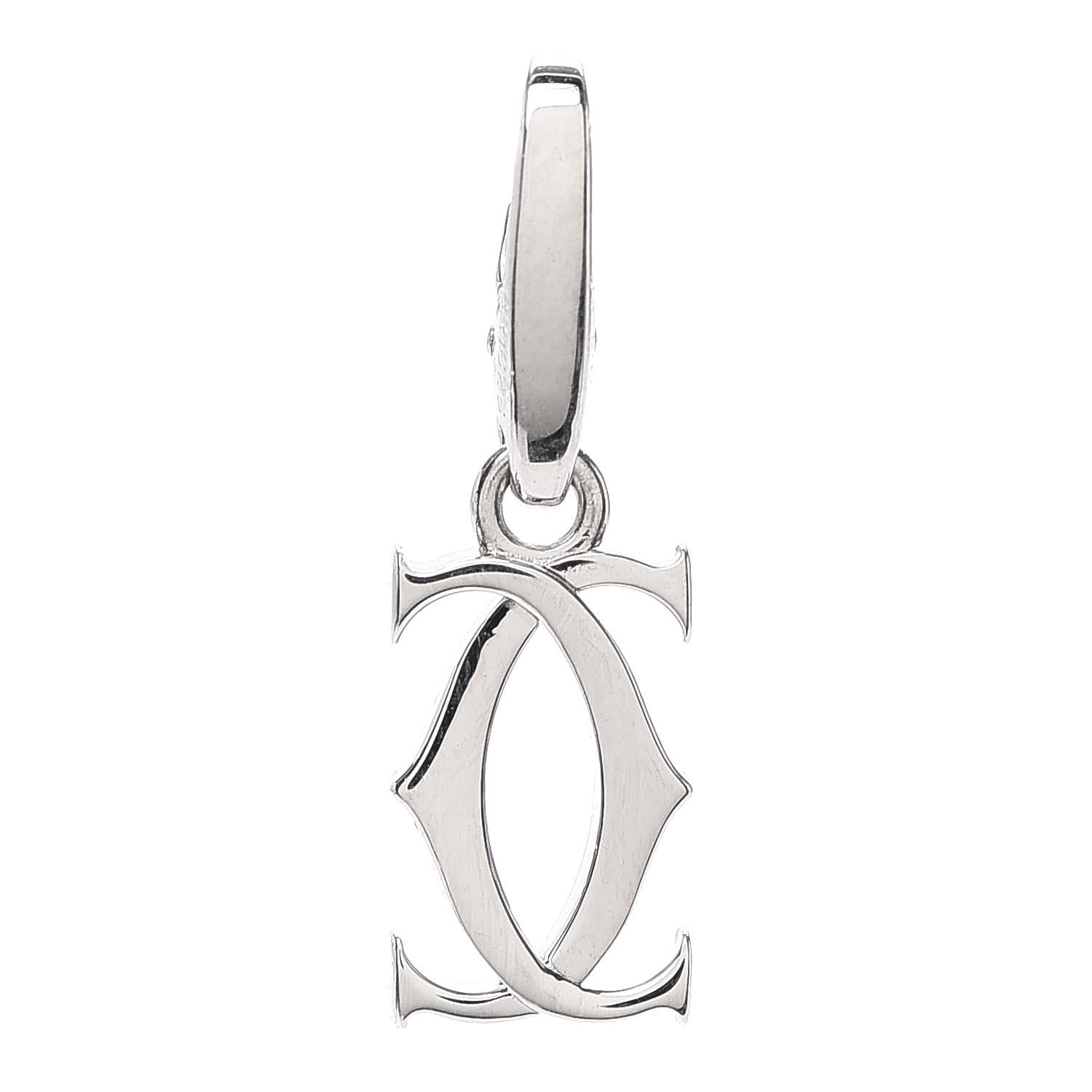 Cartier 18K White Gold Logo Charm 1 of 4
