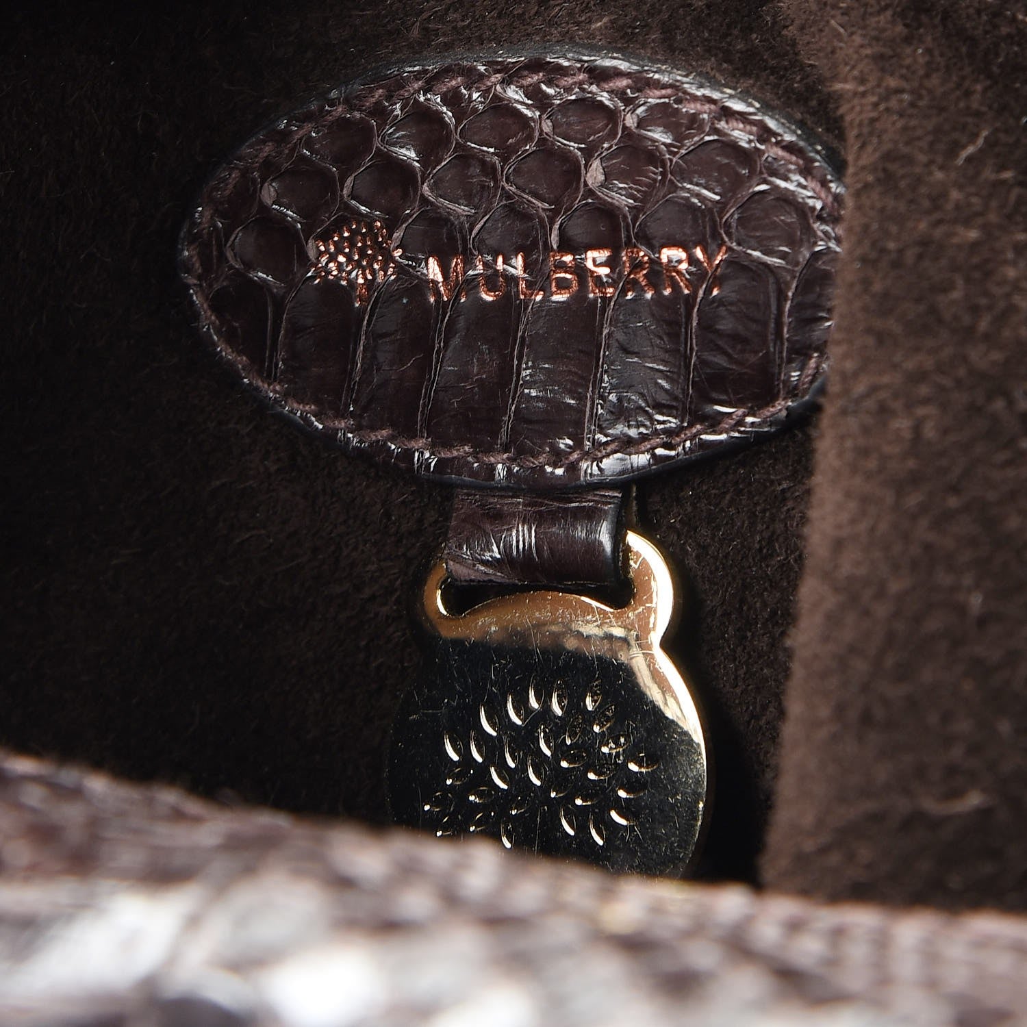 Mulberry Python Alana Shoulder Bag Dark Brown 6 of 10
