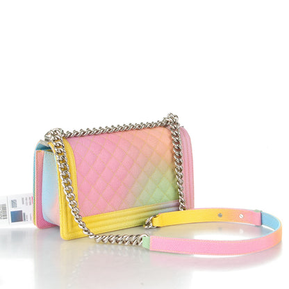Chanel Caviar Quilted Medium Cuba Rainbow Boy Flap Multicolor 3 of 12