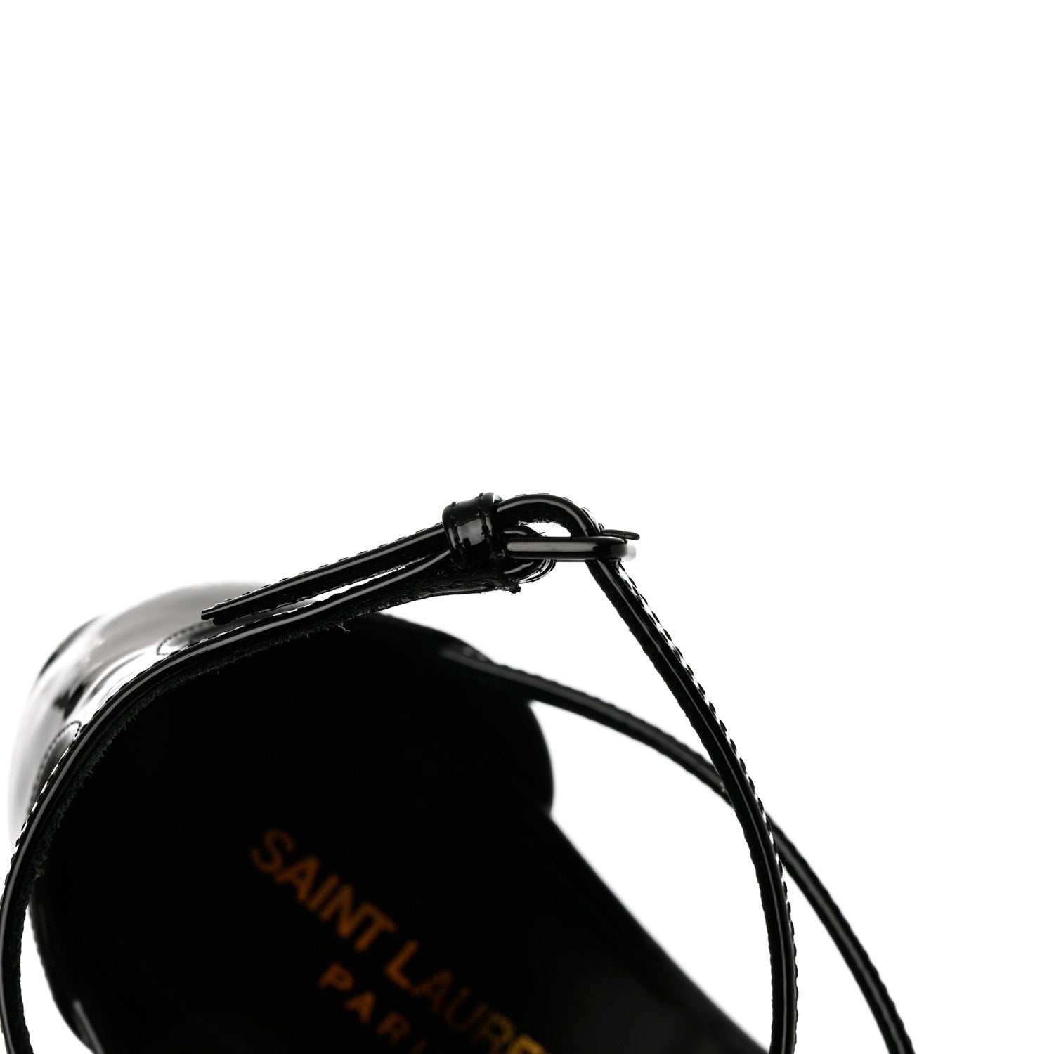 Saint Laurent Patent Cassandra 100 Sandals 38.5 Black 9 of 11