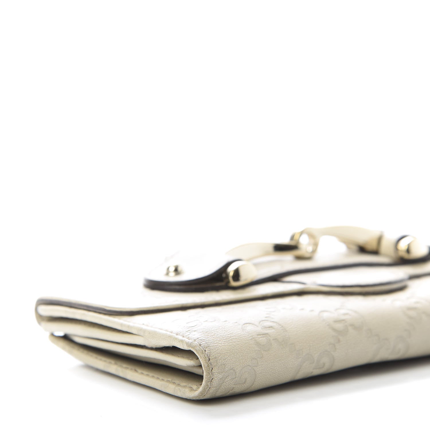 Gucci Guccissima Horsebit Continental Wallet Ivory 6 of 9