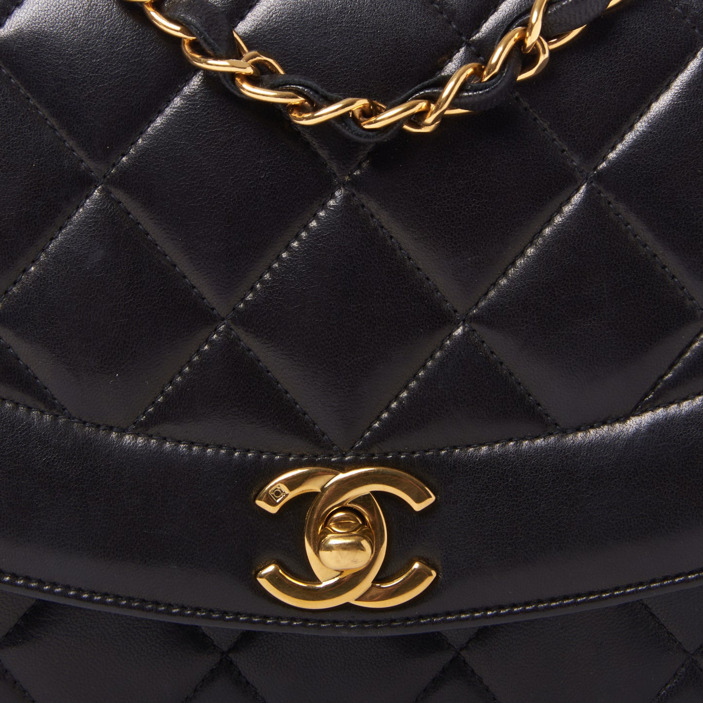 Lambskin Quilted Small Single Flap Bag Black
