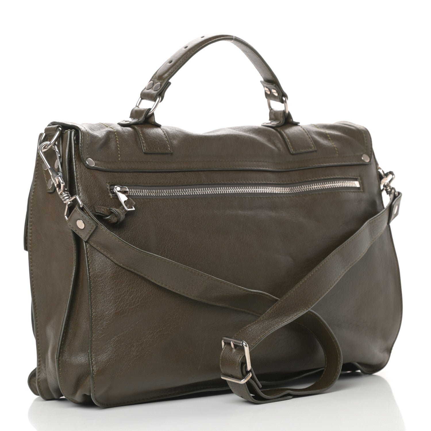Proenza Schouler Lambskin Large PS1 Satchel Military 3 of 13