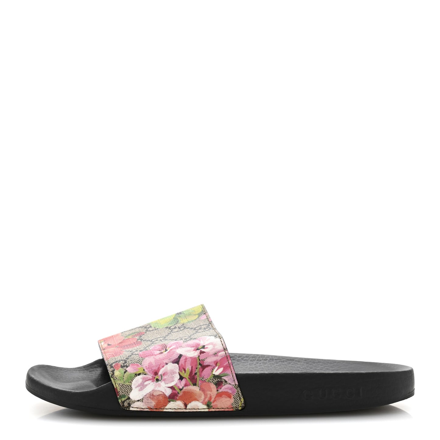 GG Supreme Monogram Blooms Slide Sandals 41 Beige Multicolor
