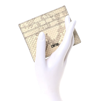 Christian Dior Snakeskin Dior Card Holder Beige Multicolor 2 of 8