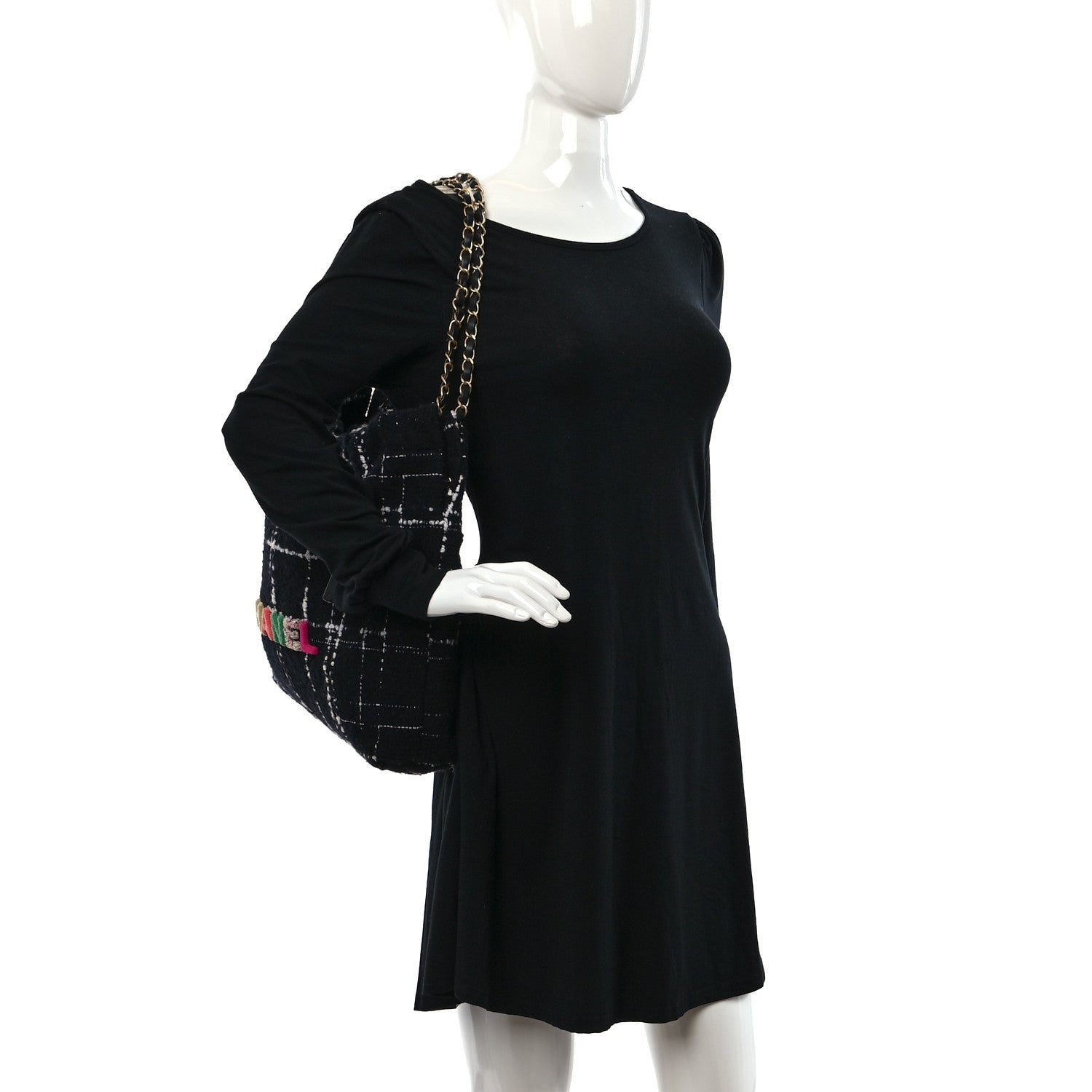 Chanel Wool Tweed Quilted Chanel 22 Black Multicolor 2 of 10