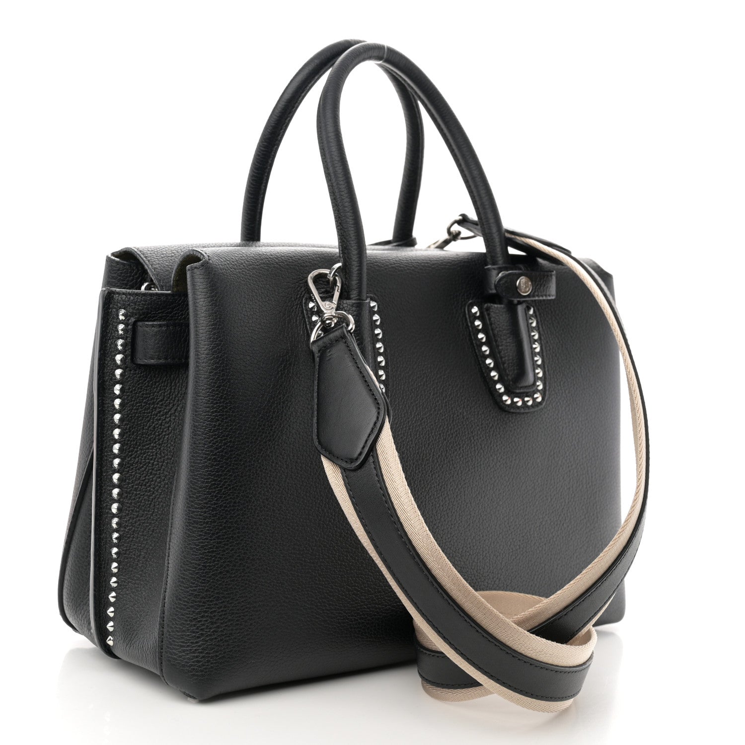 MCM Grained Calfskin Studded Medium Milla Tote Black 3 of 13