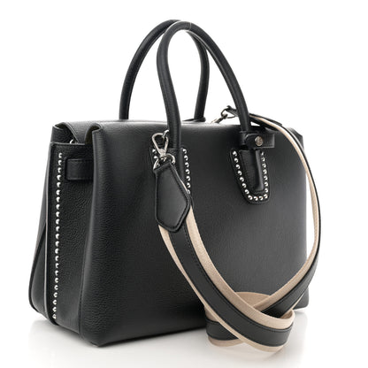 MCM Grained Calfskin Studded Medium Milla Tote Black 3 of 13