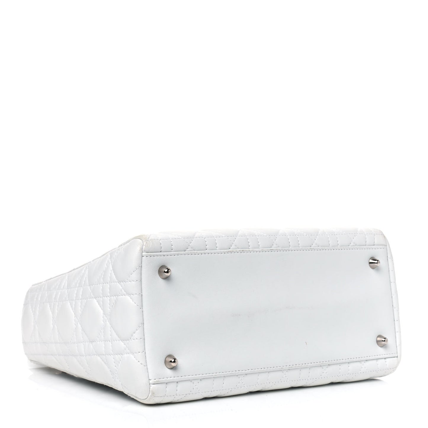 Lambskin Cannage Medium Lady Dior White