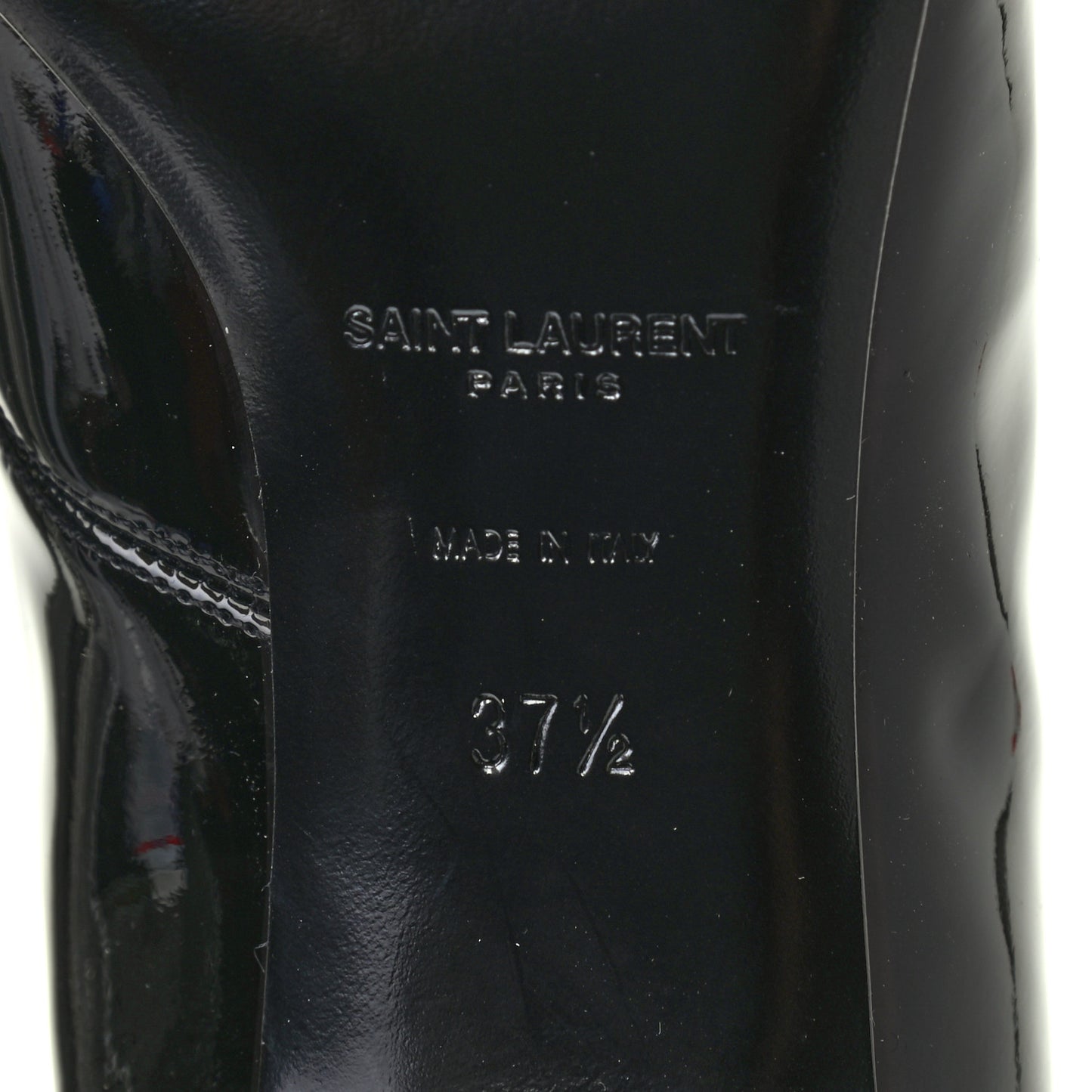 Patent Calfskin Cat 50 Laced Boots 37.5 Black