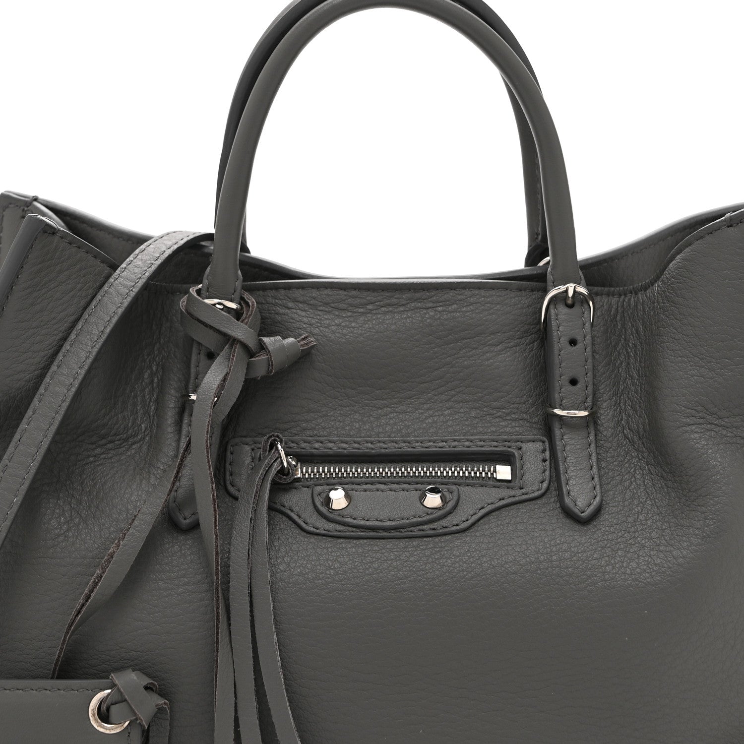 Balenciaga Veau Papier A6 Zip Around Tote Gris Fossile 9 of 11
