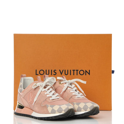 Louis Vuitton Suede Damier Azur Run Away Sneakers 38 Pink 12 of 12