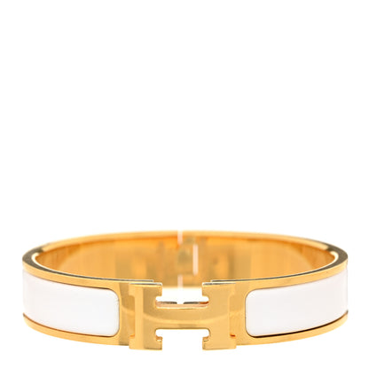 Hermes Enamel Narrow Clic Clac H Bracelet PM White 1 of 4