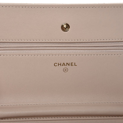 Chanel Lambskin Quilted Wallet On Chain WOC Beige Clair 6 of 8