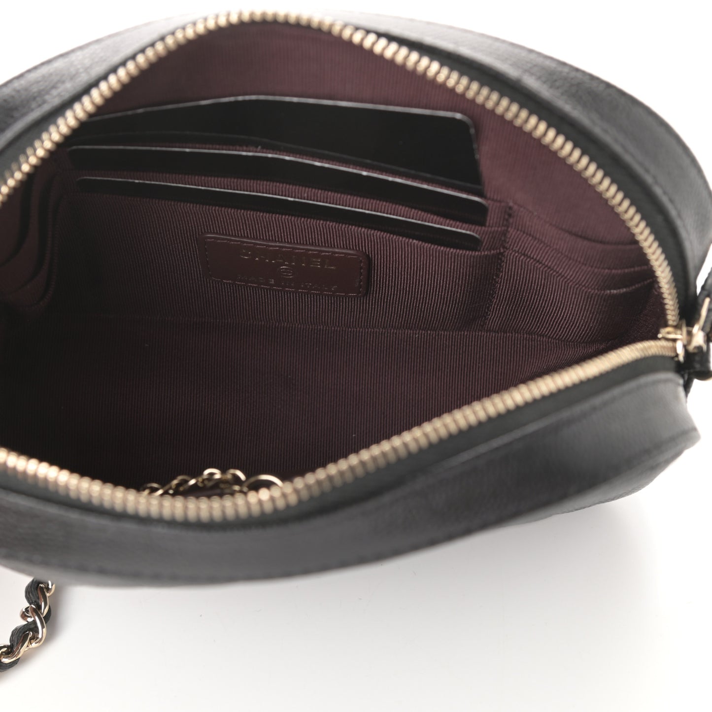 Caviar Quilted Vanity With Chain Black
