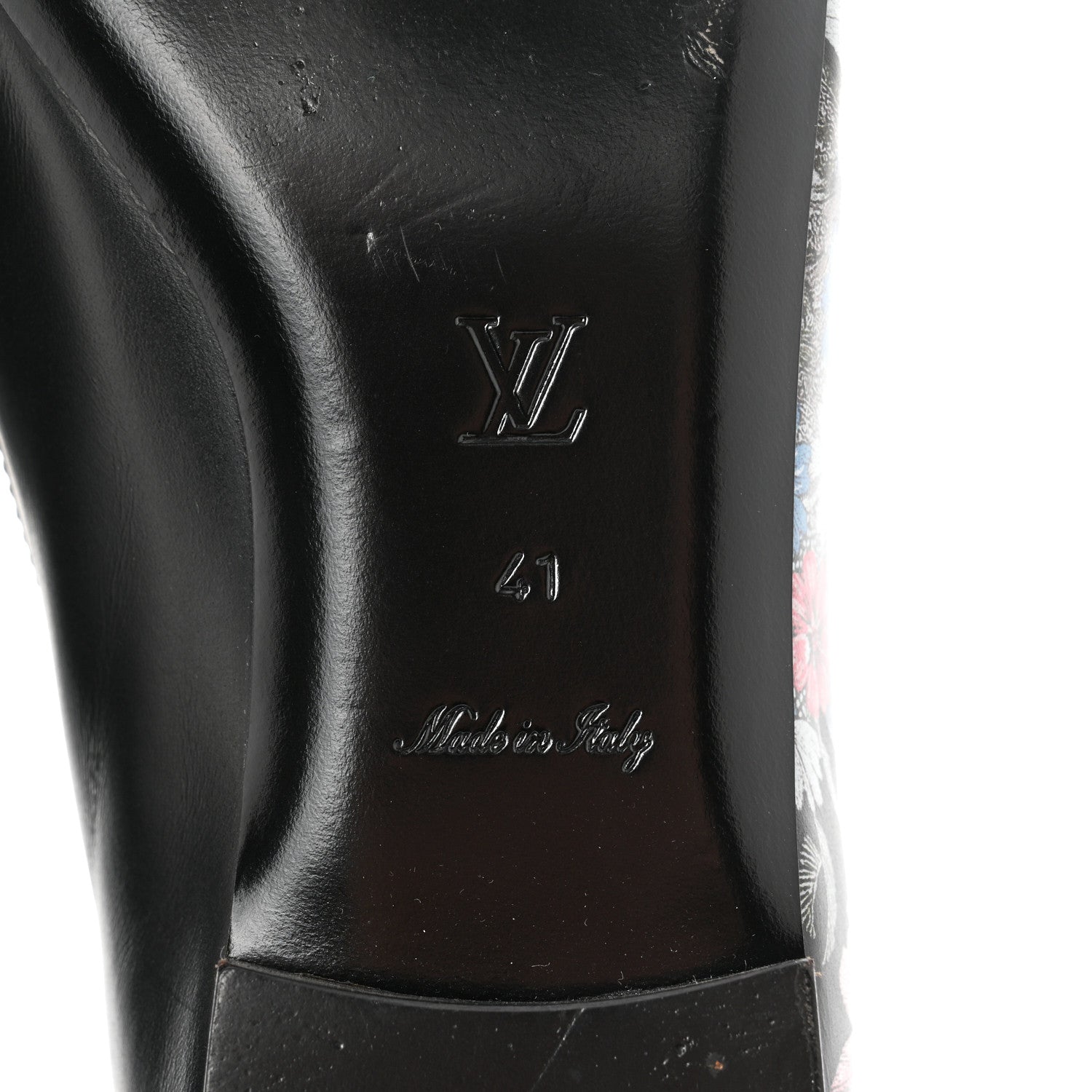 Louis Vuitton Calfskin Flowers Upper Case Flat Loafer 41 Black Multicolor 8 of 11