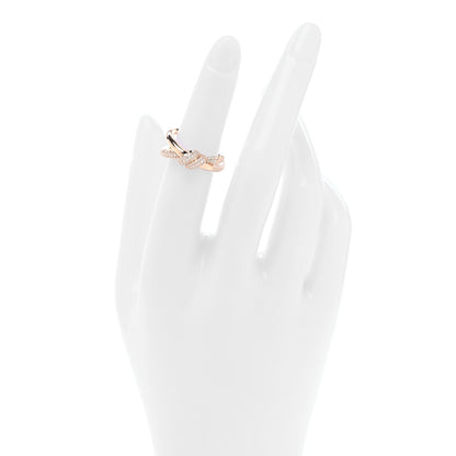 Tiffany 18K Rose Gold Diamond Double Row Knot Ring 50 5.5 2 of 5