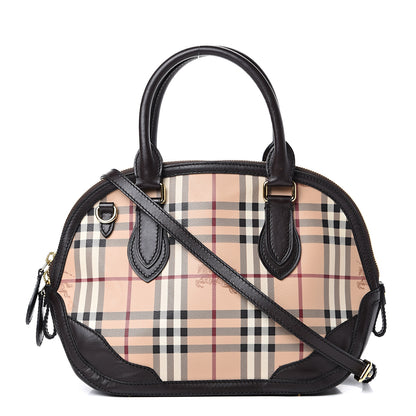 Burberry Haymarket Check Small Orchard Bowling Bag Chocolate 1 of 18