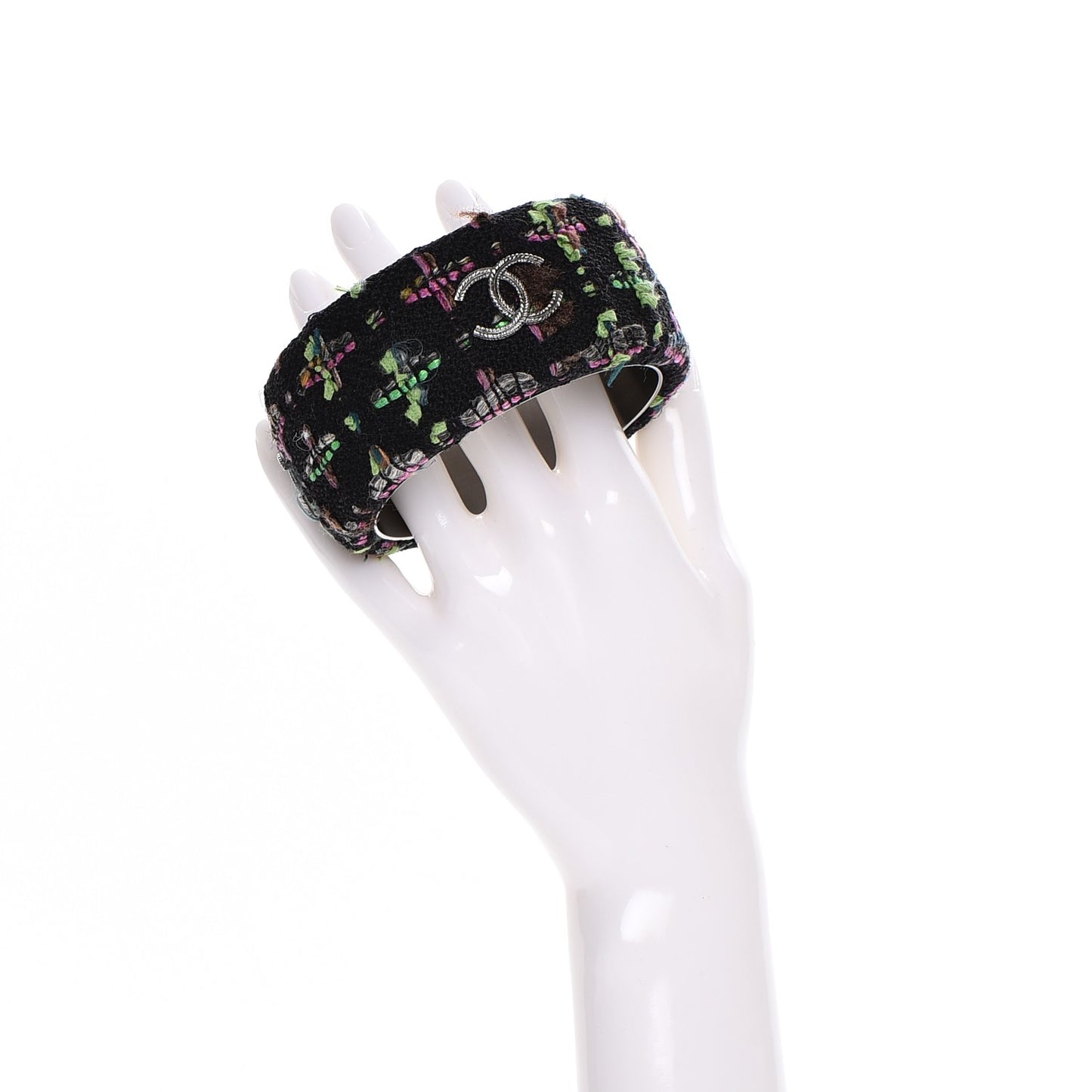 Tweed CC Wide Bangle M Black Multicolor