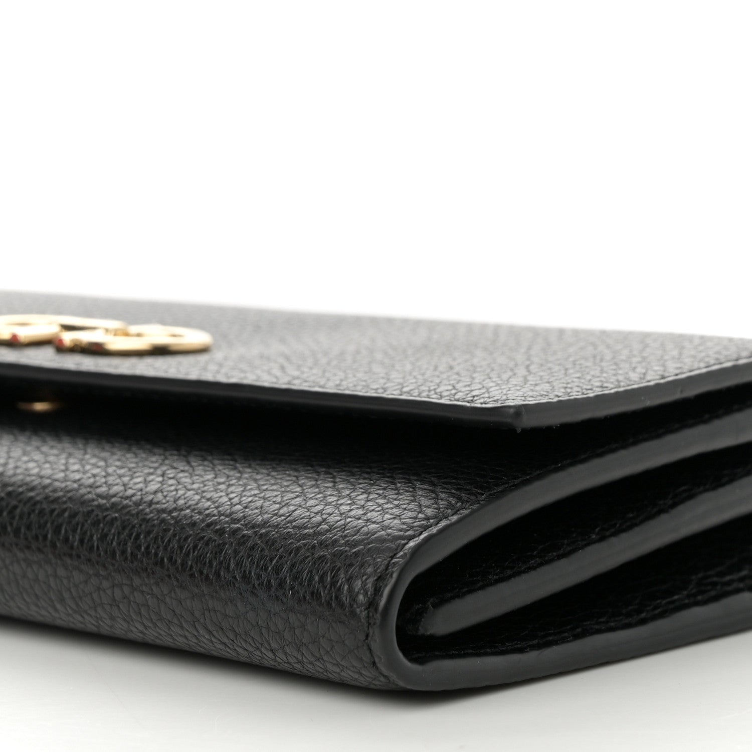 Salvatore Ferragamo Hammered Calfskin Gancini Wallet On Chain Black 10 of 11