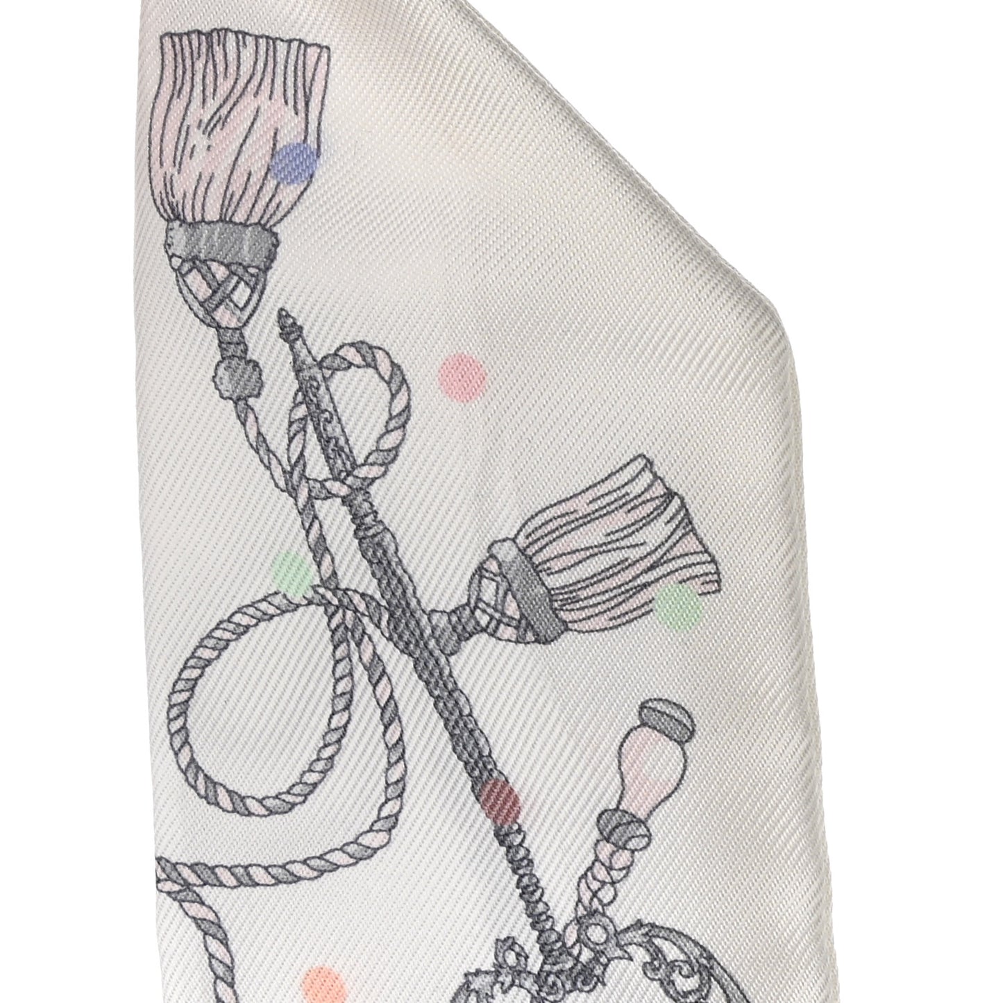 Silk Les Cles A Pois Twilly White Gris Acier