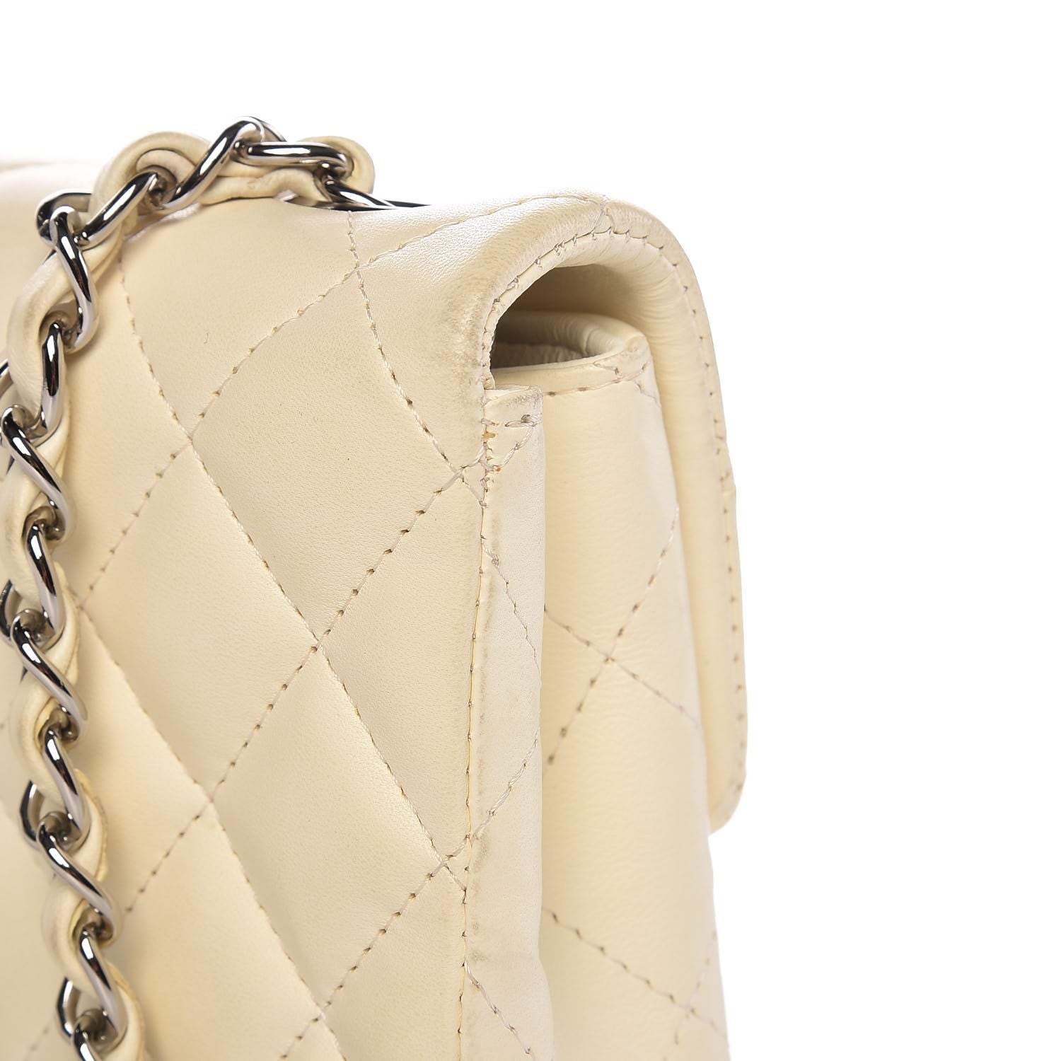 Chanel Lambskin Quilted East West Flap White 10 of 12