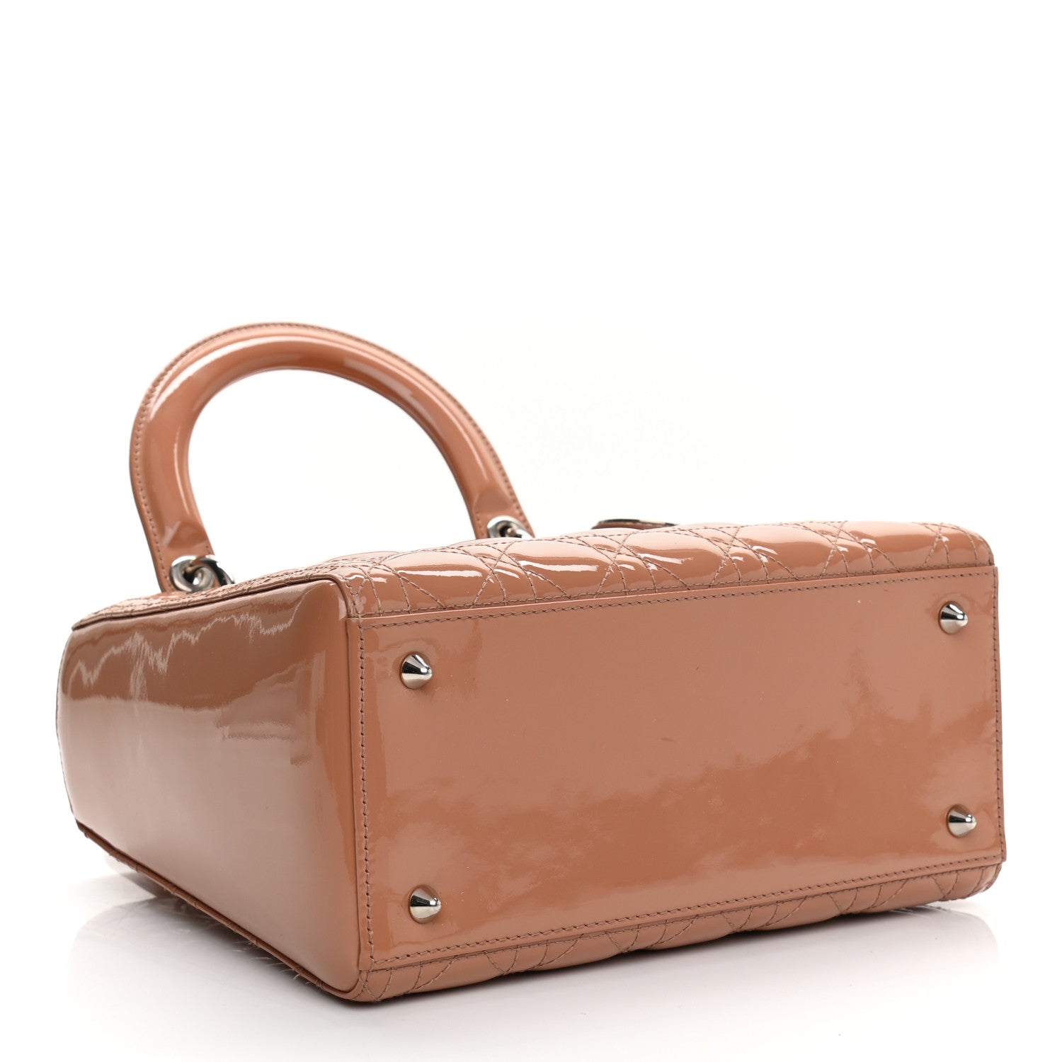 Christian Dior Patent Cannage Medium Lady Dior Beige 4 of 11